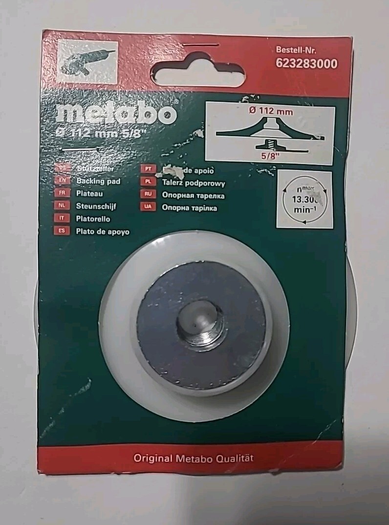 Metabo 23-283 Flexible Backing Pad, 4-1/2", 112mm, 5/8" Nut, Angle Grinder