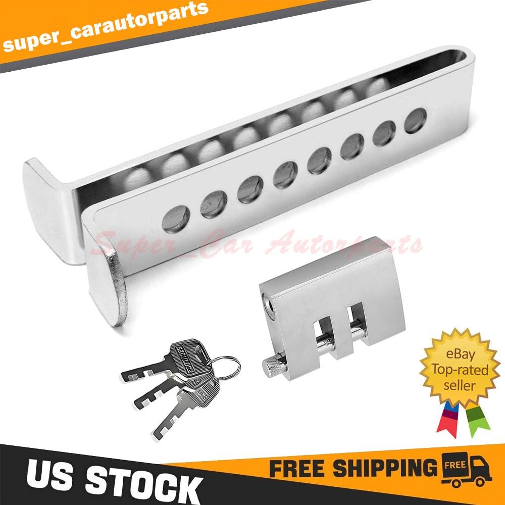 Stainless Steel Brake Pedal Lock Security Car Auto Clutch Lock Anti-theft W/3Key