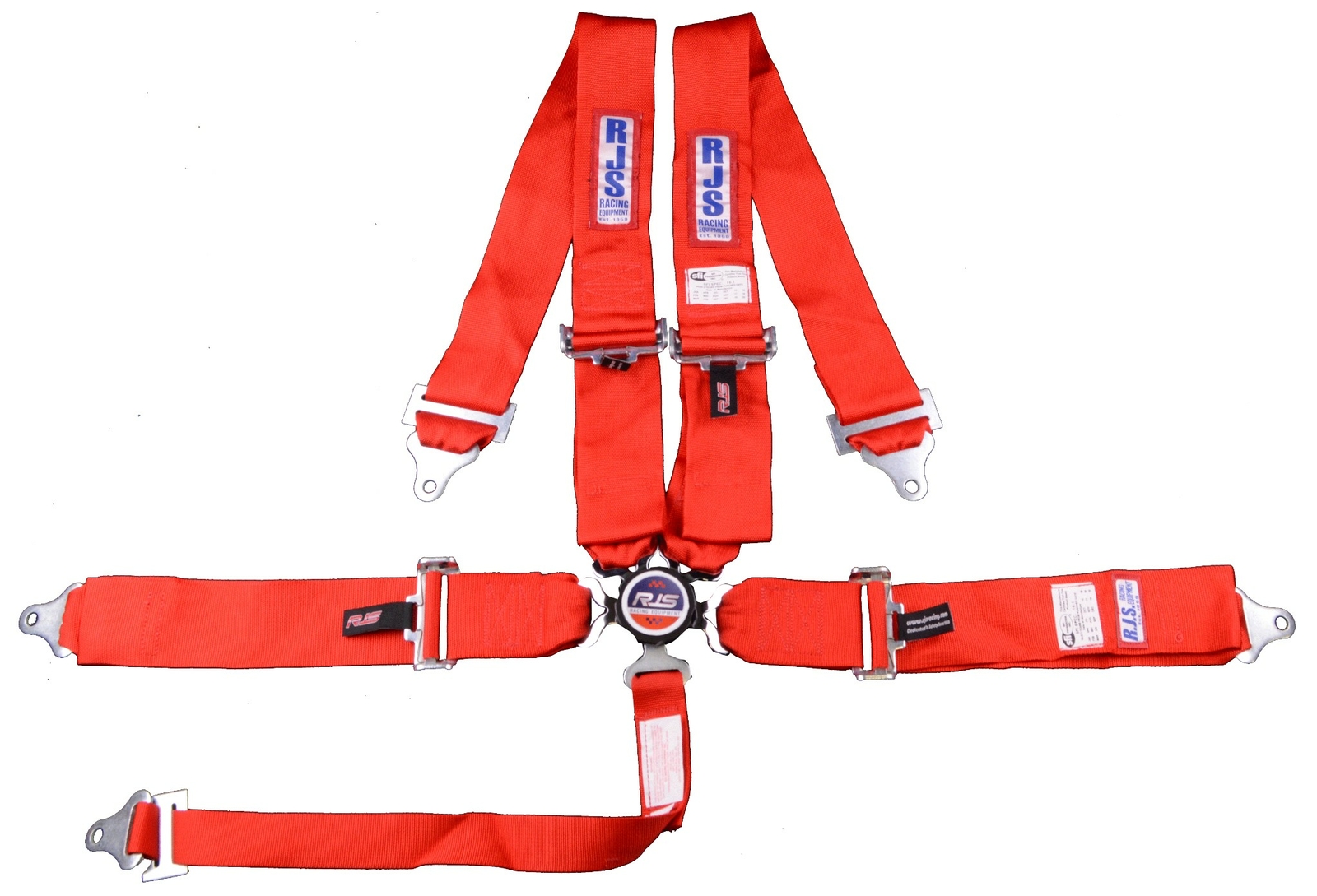 RJS RACING SFI 16.1 CAM LOCK 5 POINT ROLL BAR MOUNT HARNESS RED 1031704