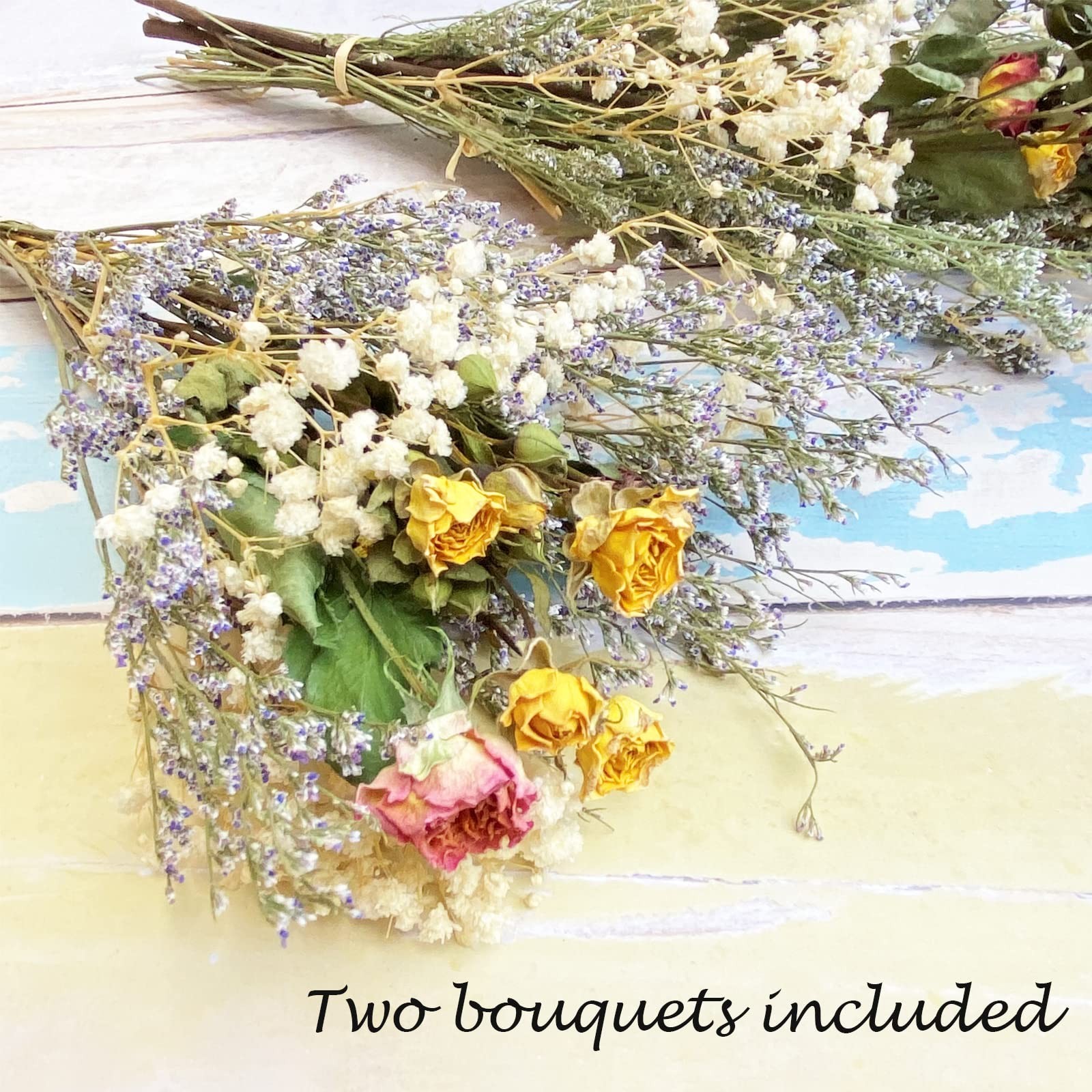 Dried Flower Spray Rose Bouquets, 2 Bunches 100% Natural Flowers, Miniature R...