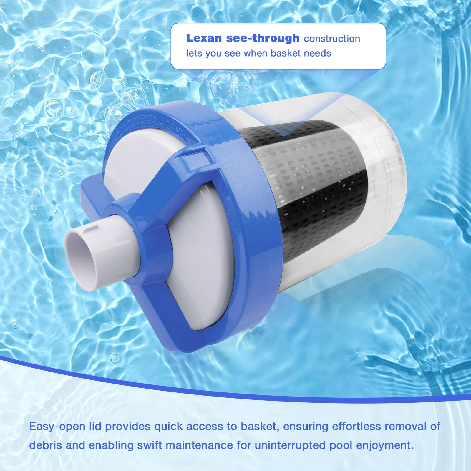 In-line Pool Leaf Canister Basket Fit for Hayward W560 Poolvac Suction Cleaners