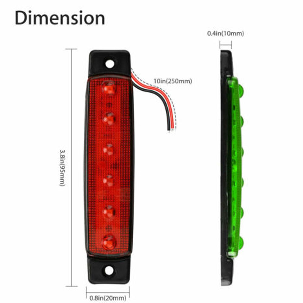 4pcs 12V Boat Navigation LED Lights Stern Lights Boats Starboard Light Green Red