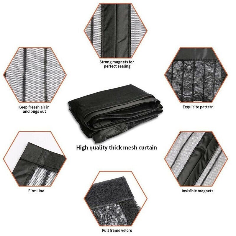 Magnetic Screen Door Retractable Mesh Net Pet Patio Hands Free Mosquito Magic