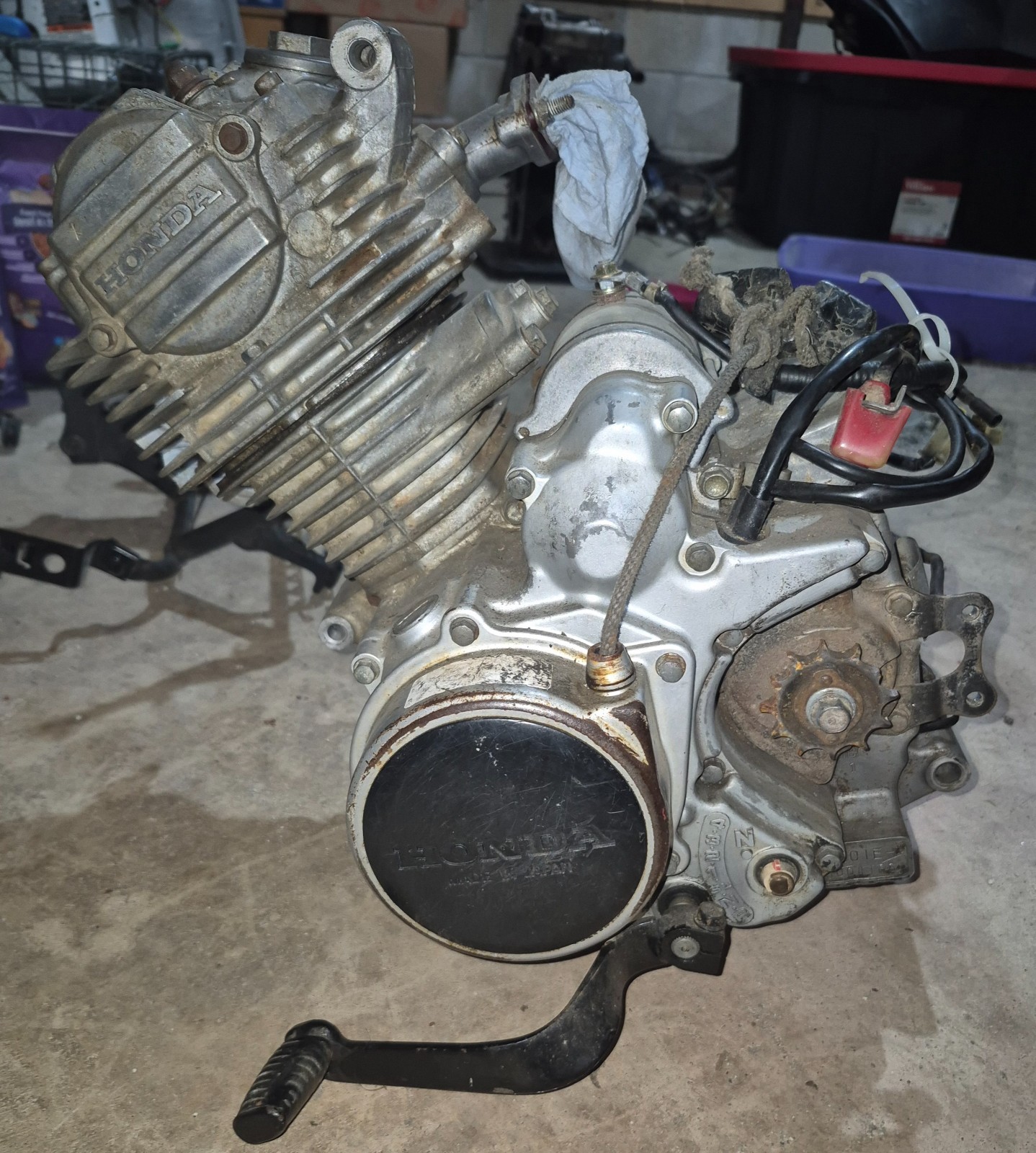 1987 Honda TRX125 Fourtrax Complete Engine TE01E-5004165