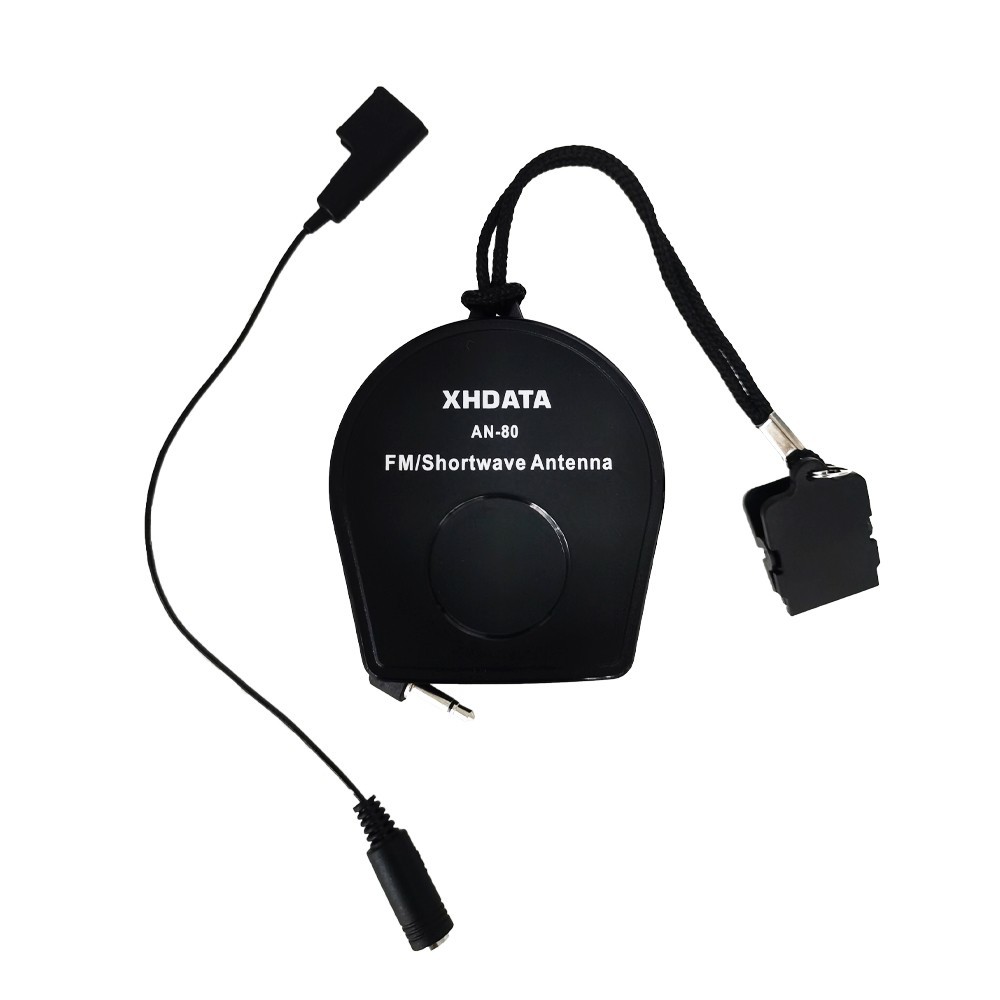 XHDATA AN-80 Shortwave Reel Antenna Black FM SW External Whip to Improve Sign