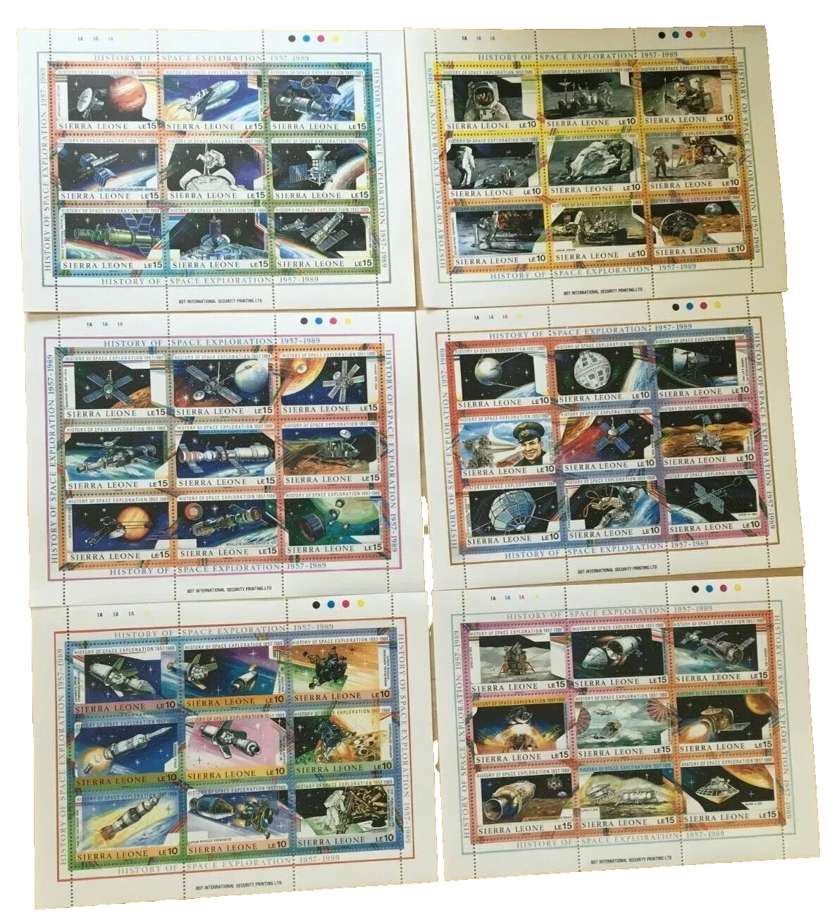 Sierra Leone 1989 Space Exploration Set Of 6 Souvenir Stamp Sheets Scott#1069-74