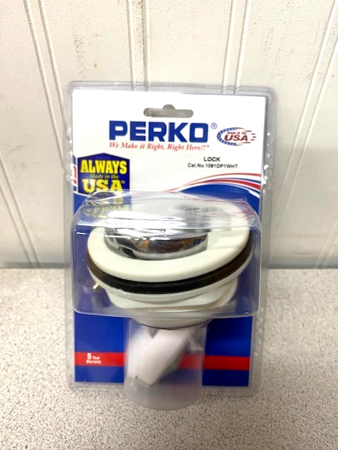 Perko 1091DP1WHT Surface Mount Lock White Plastic & Chrome Boat Hatch Lock USA M