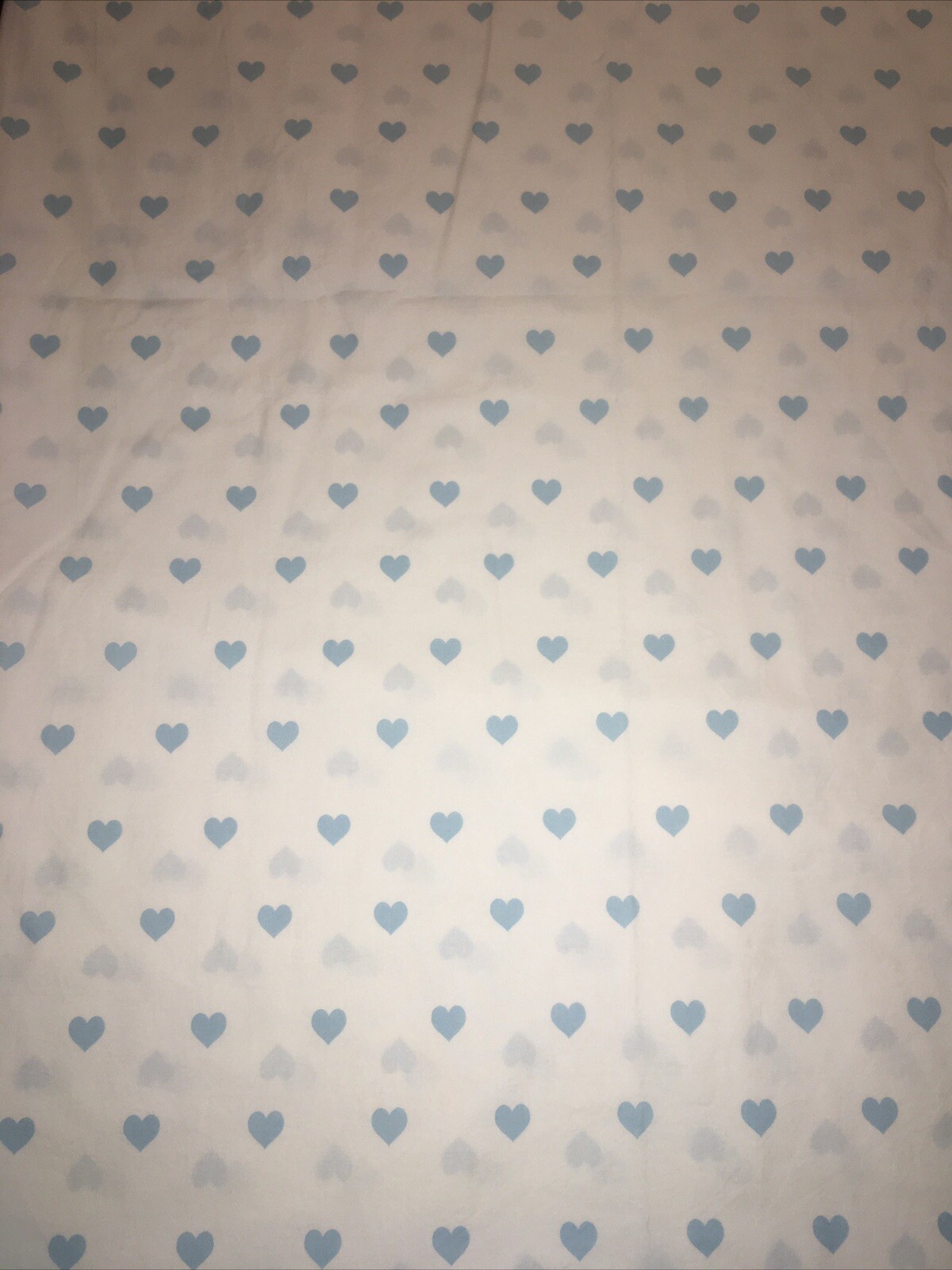 Pottery Barn Kids Organic Heart Twin Flat Sheet Blue & White Whimsical Cotton
