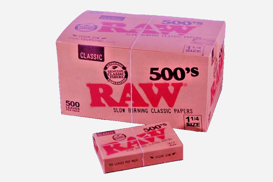 RAW 500's Classic 1¼ Natural Unrefined Rolling Paper - 1 Pack of 500 Papers
