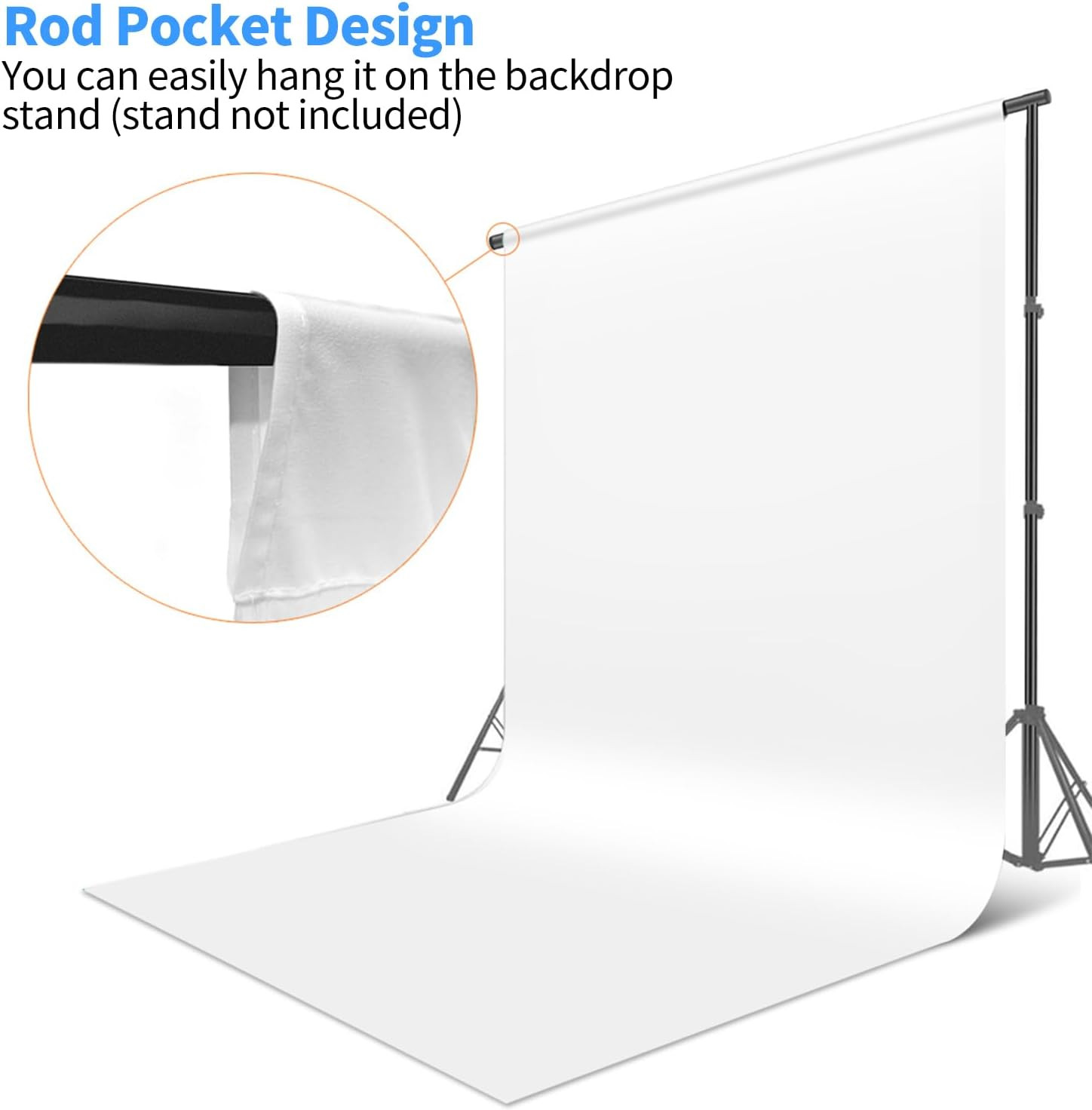 Photo Backdrop Curtains, White Backdrop for Photoshoot, 5X6.5 Ft White Photogra