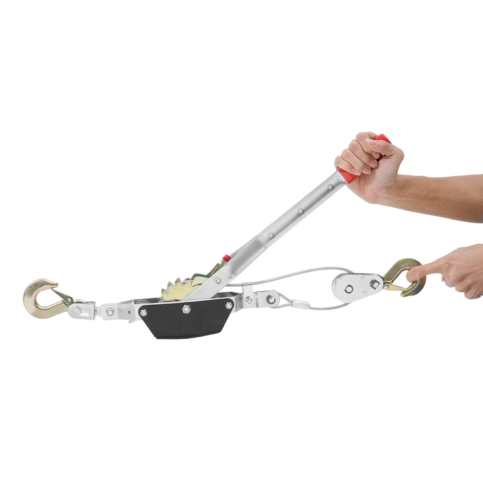 VEVOR Power Puller Come Along Winch 2 Ton 4409 lbs Heavy Duty Pull Hoist 2 Hooks