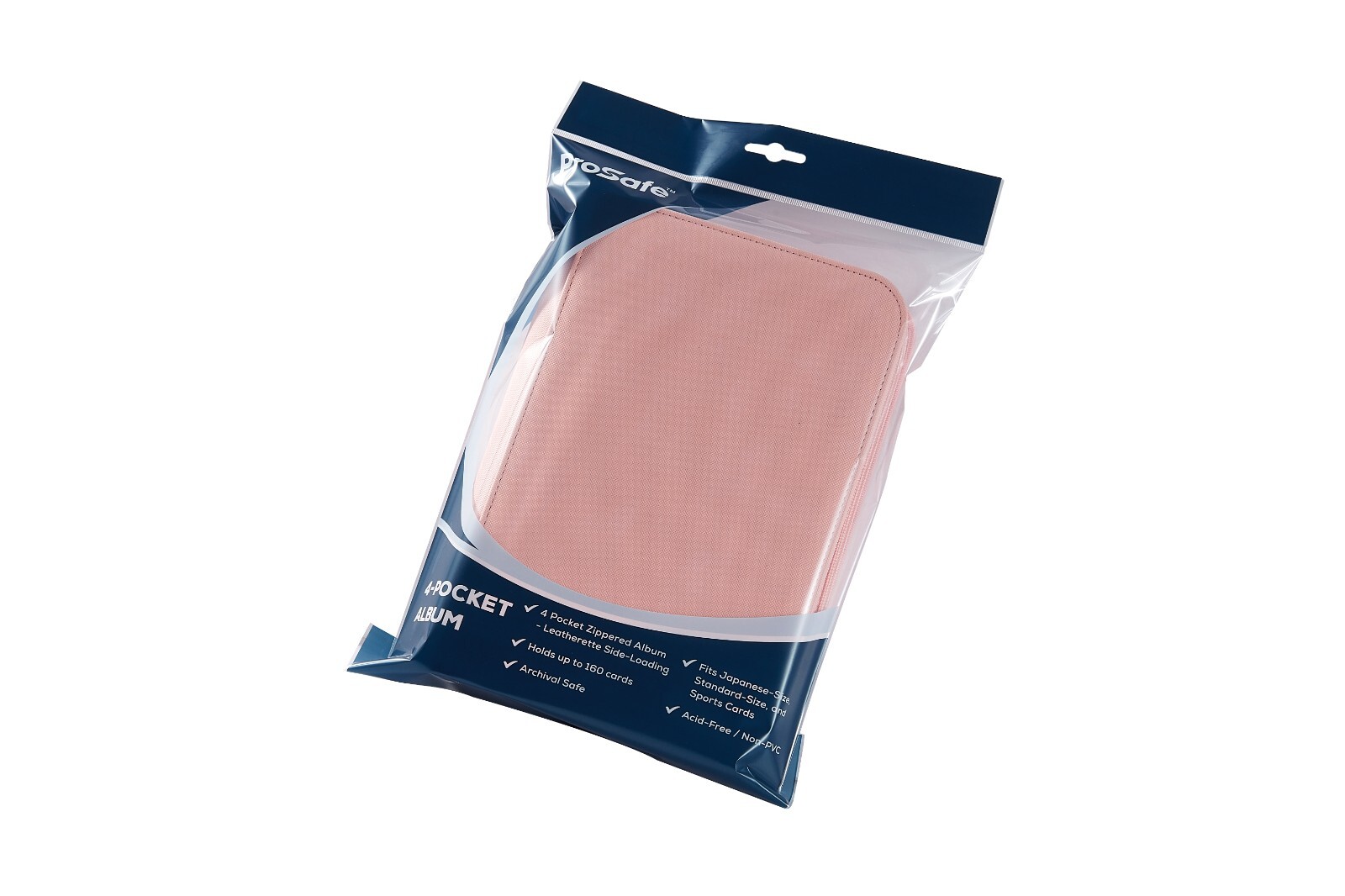 Pro Safe 4-Pocket Zippered PRO-Binder Album pink - Free Ship