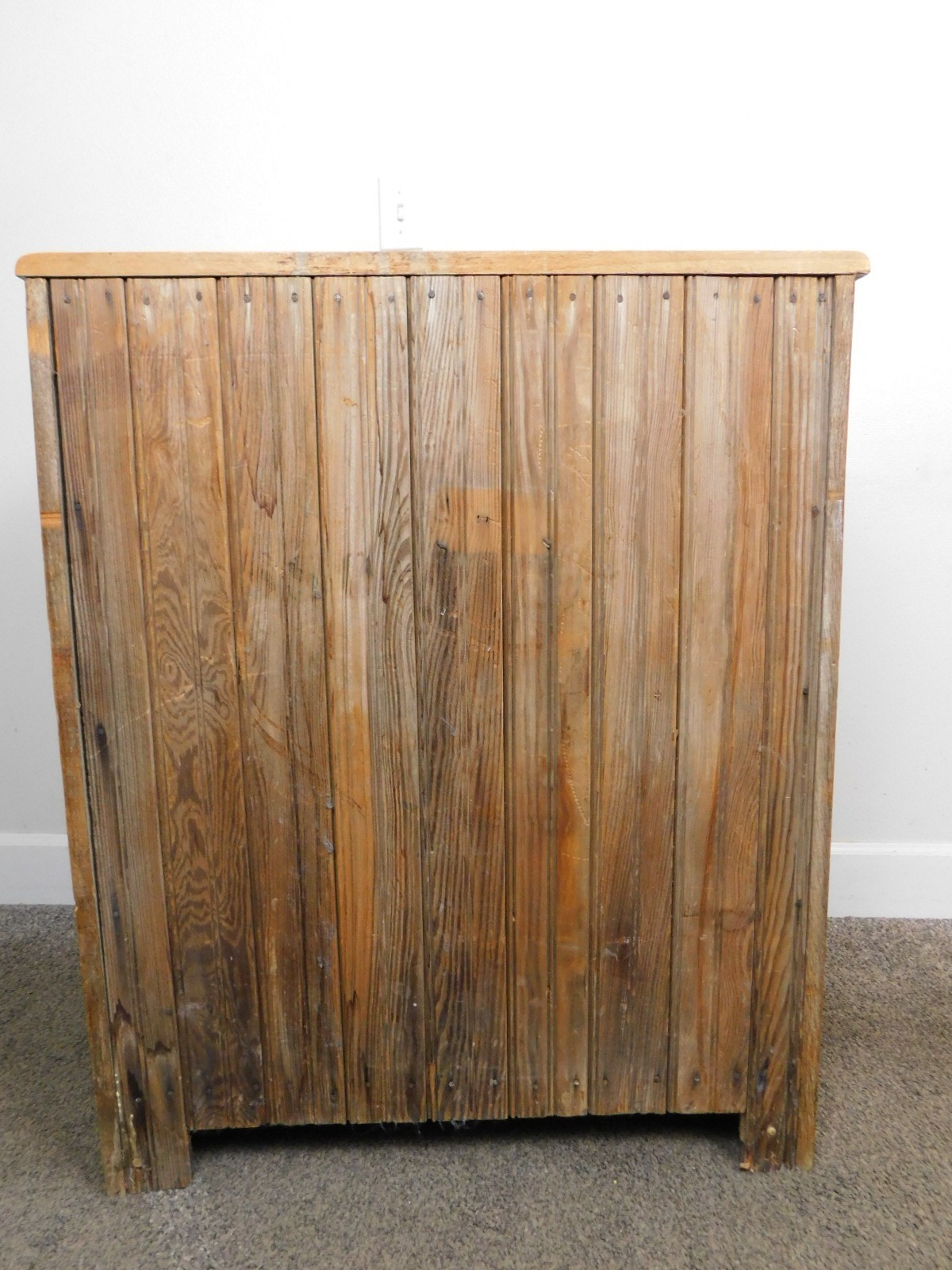 Antique REAL DEAL c1915 ALL Original Oak Ice Box Bar Counter Refrigerator VG HOT