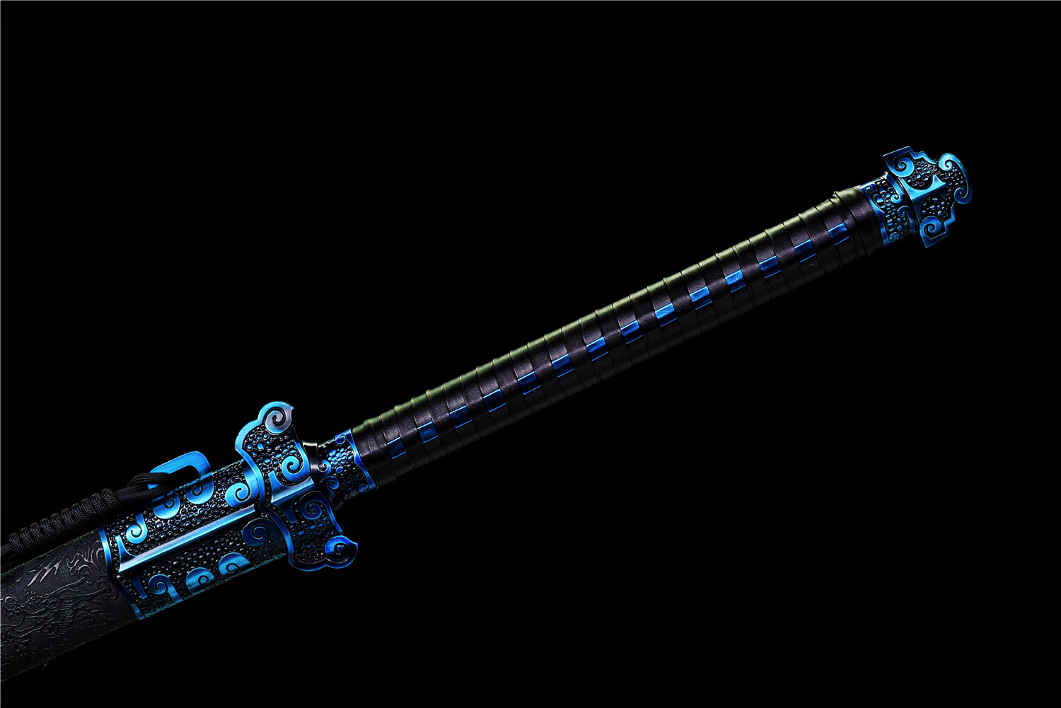 Sharp Blue Ninja Sword Straight Functional Broadsword Japanese Katana 1095Steel