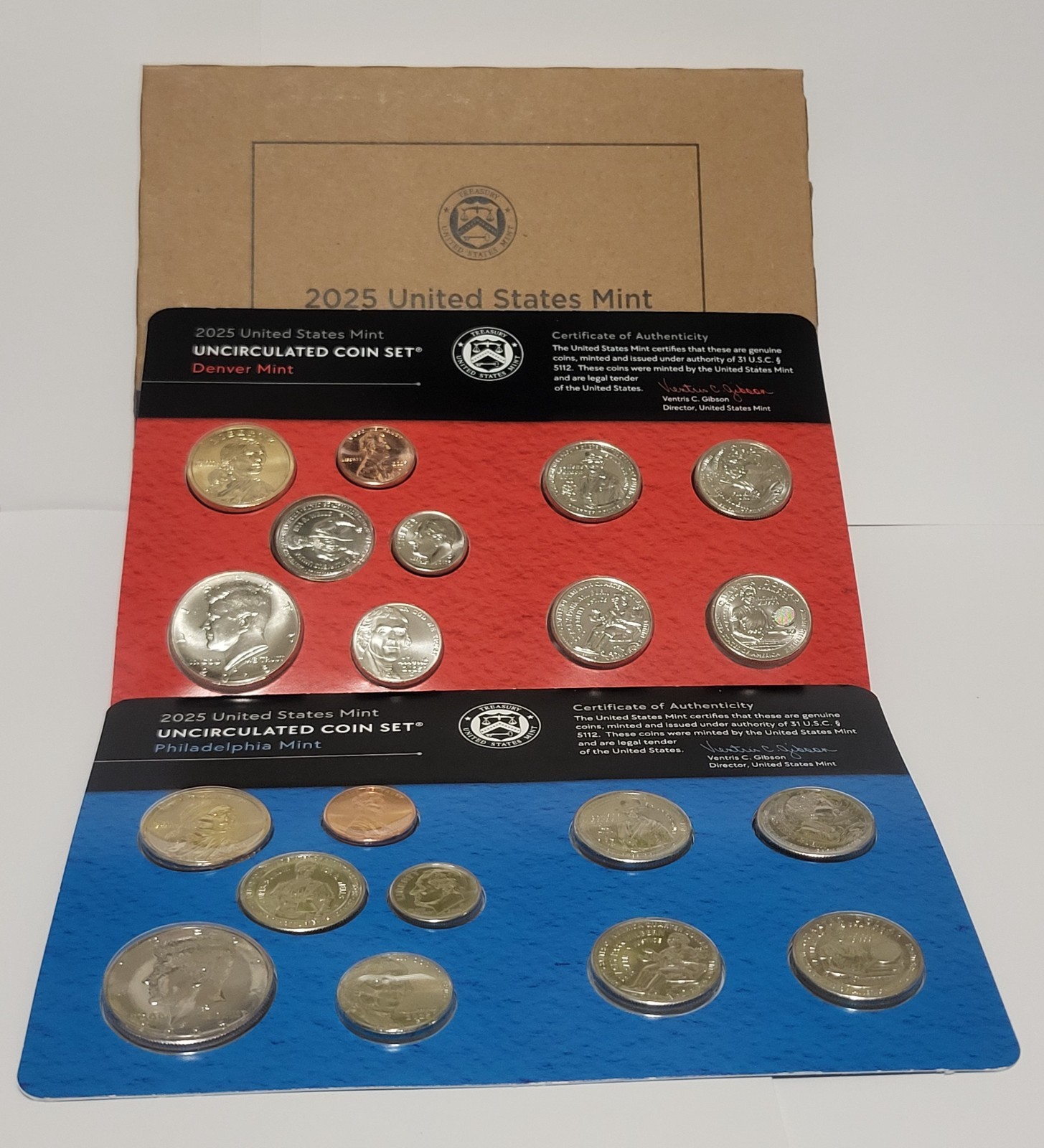 2025 US MINT UNCIRCULATED DENVER & PHILADELPHIA SET 20 COINS SEALED BOX 25RJ %.