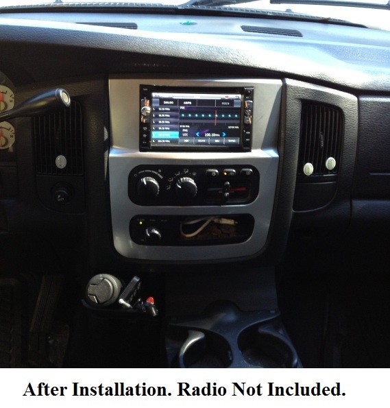 Double Din Frame Bezel Panel Radio Mount Kit Fits 2002 2003 2004 2005 Dodge Ram