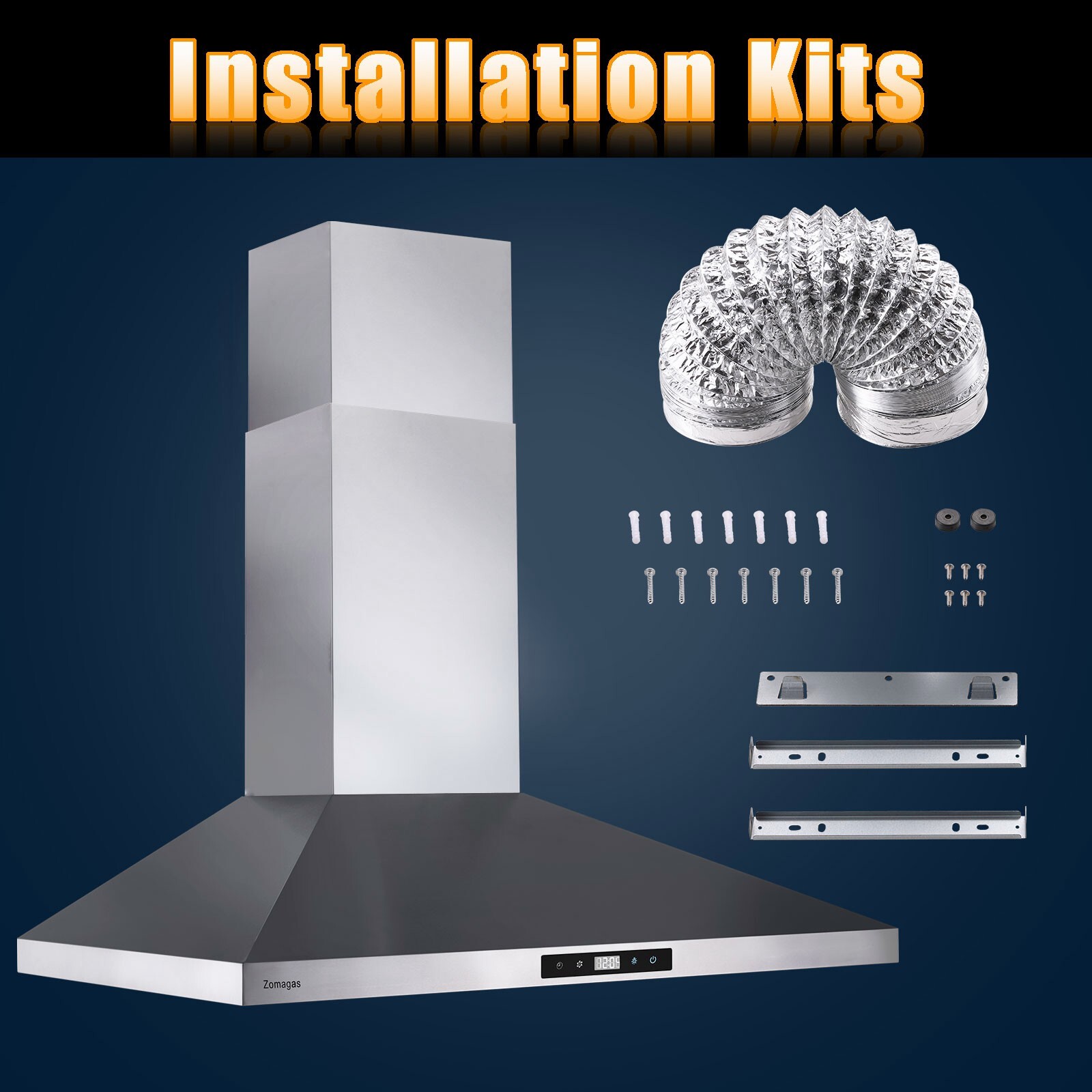 Wall Mount Range Hood 30inch Stainless Steel Vent 450CFM Touch Panel w/LED NEW