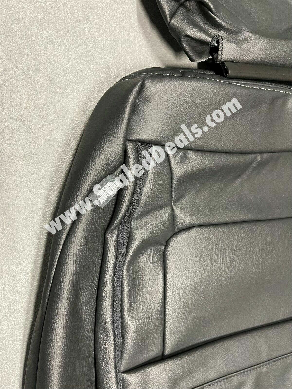 Black & Gray Leather Seat Covers for 2023-25 Ford F250 F350 STX XL XLT Crew Cab