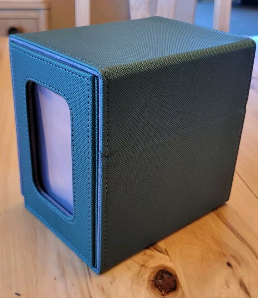 MTG Commander Deck Card Box Display Window Dice Drawer 100+ Double Sleeved Green