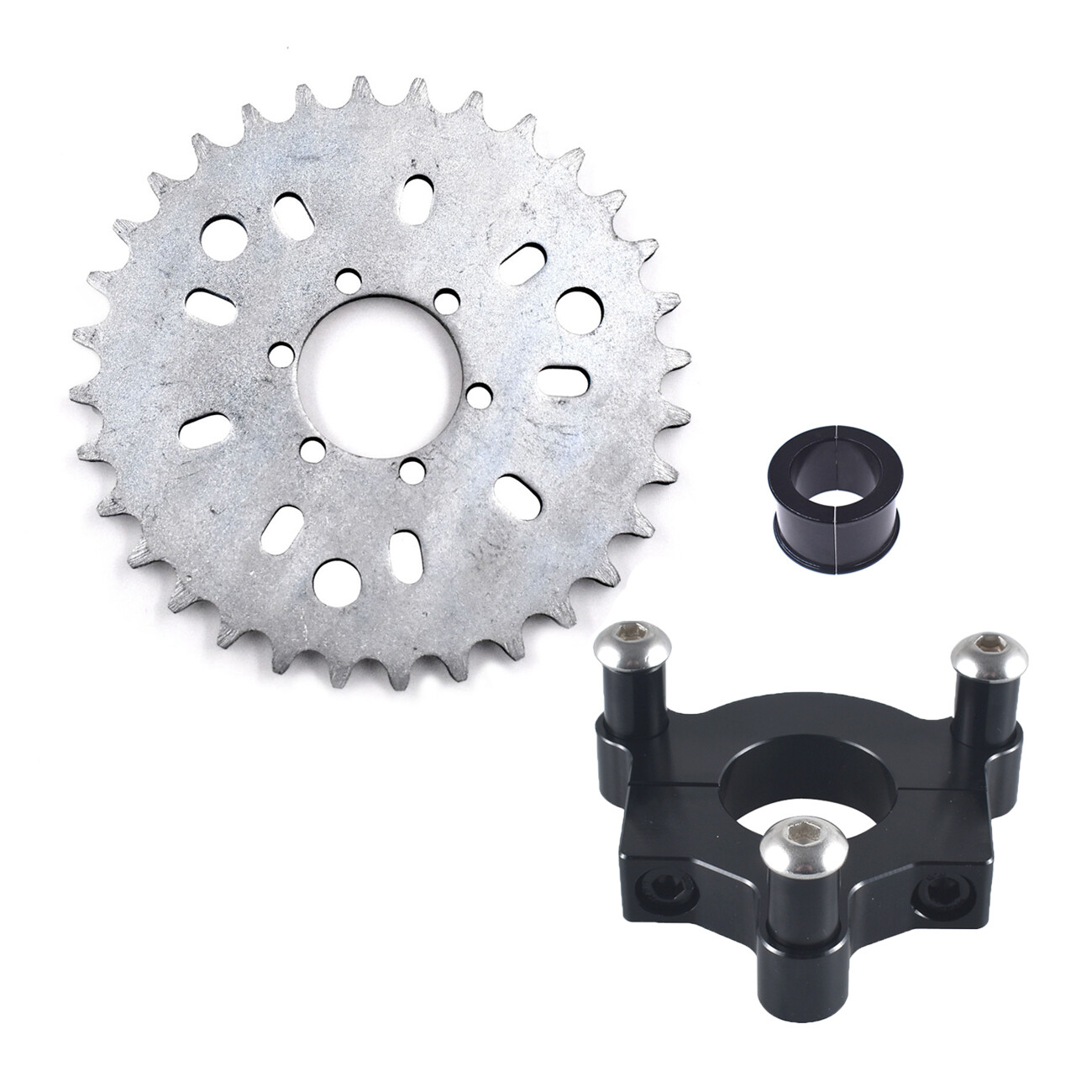 Black 1" / 1.5" CNC Adapter 36T Sprocket For 80cc 2 Stroke Motorized Bicycle