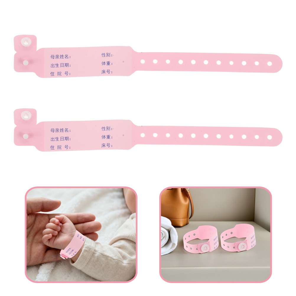 100 Pcs Medical Identification Tape Secure Snap Newborn Bracelet Baby Wristband