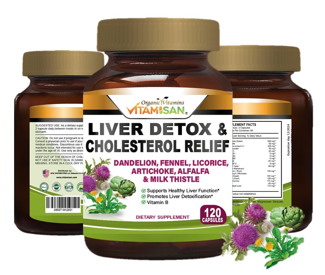 Best Liver Cleanse Repair Pills Detox Cleanser Supplements Men Women Care 120