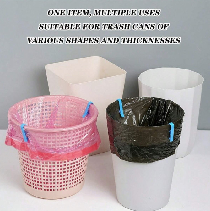10PCS Trash Bag Clips Anti-Slip Garbage Bin Clamp for Home Use - NEW