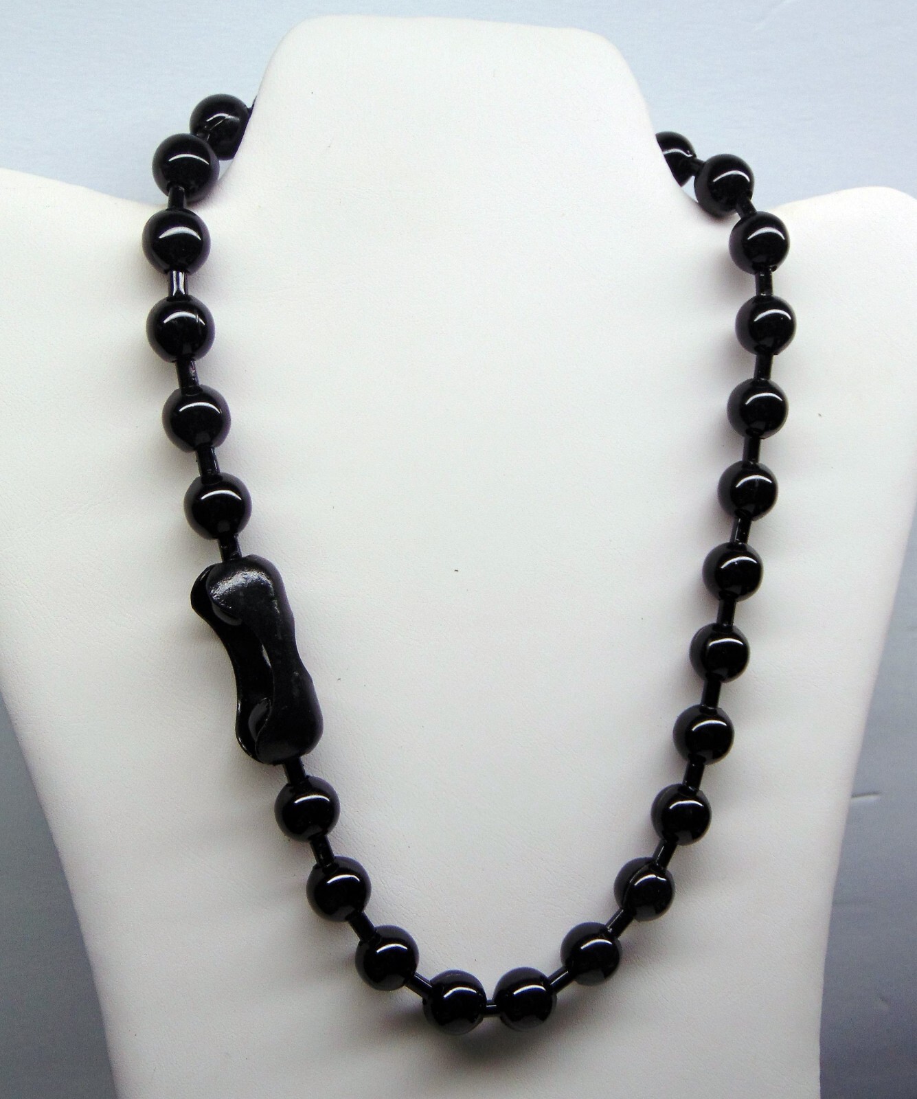 BIG Glossy BLACK BALL Chain Necklace or Bracelets ~ 12mm / 1/2" bead #30 SHINY