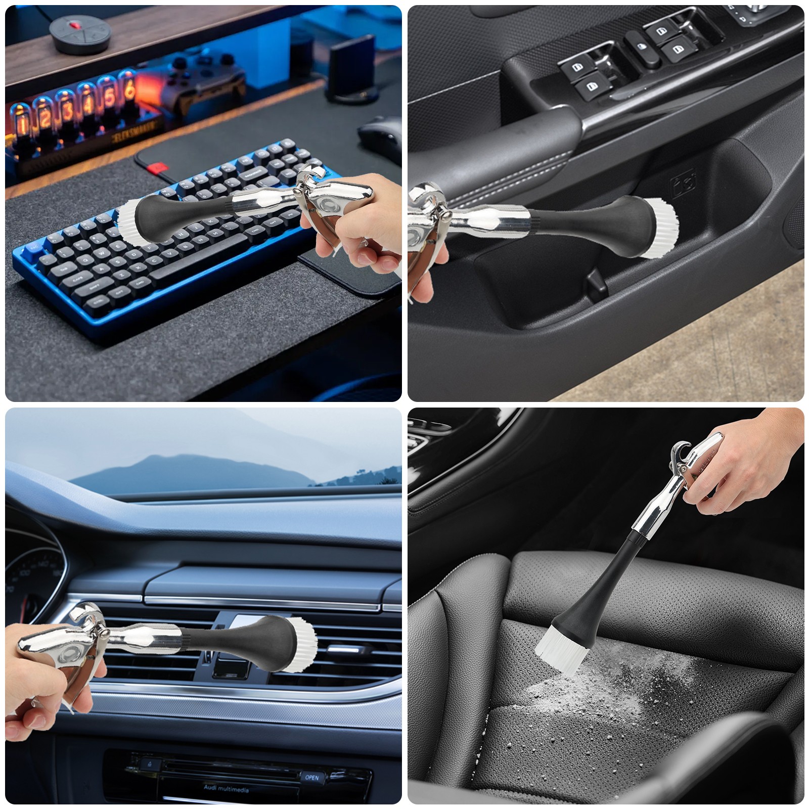 3PCS High-Pressure Car Cleaning Gun Tornado Air Blow Tool 360° Rotating 1/4" NPT