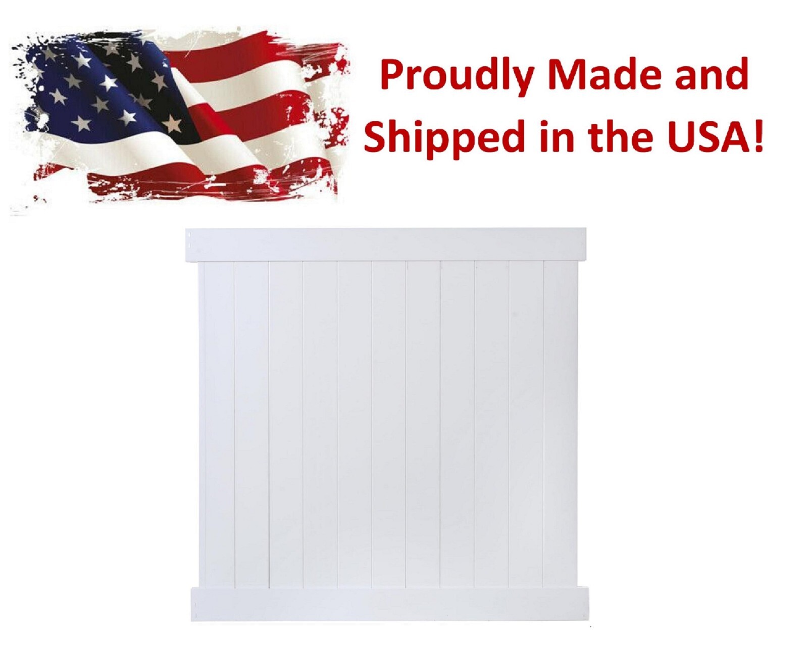 6ft Tall Vinyl Privacy Fence Panel