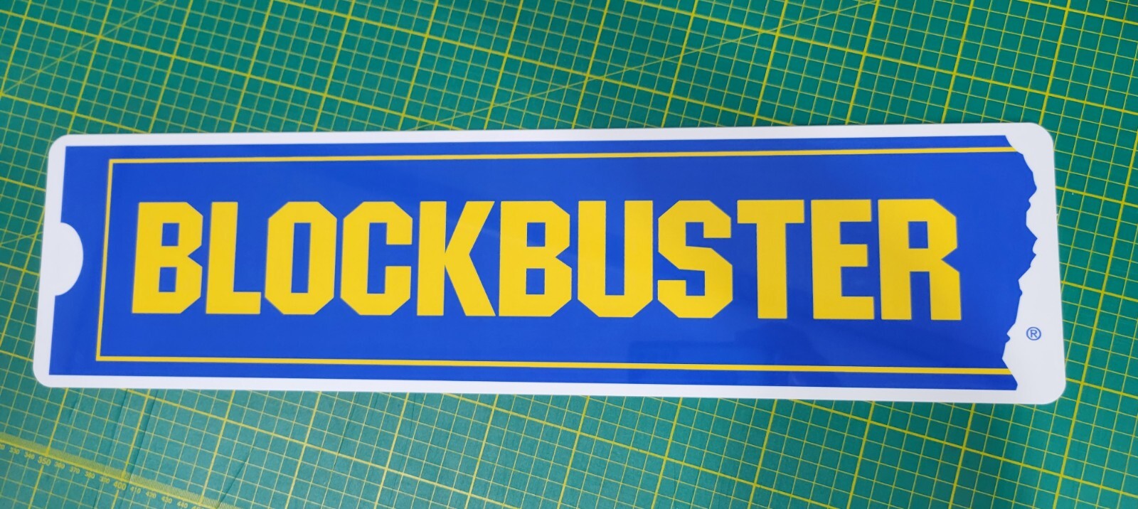 BLOCKBUSTER Aluminum Display Sign Memorabilia 6" x 23" (free shipping)