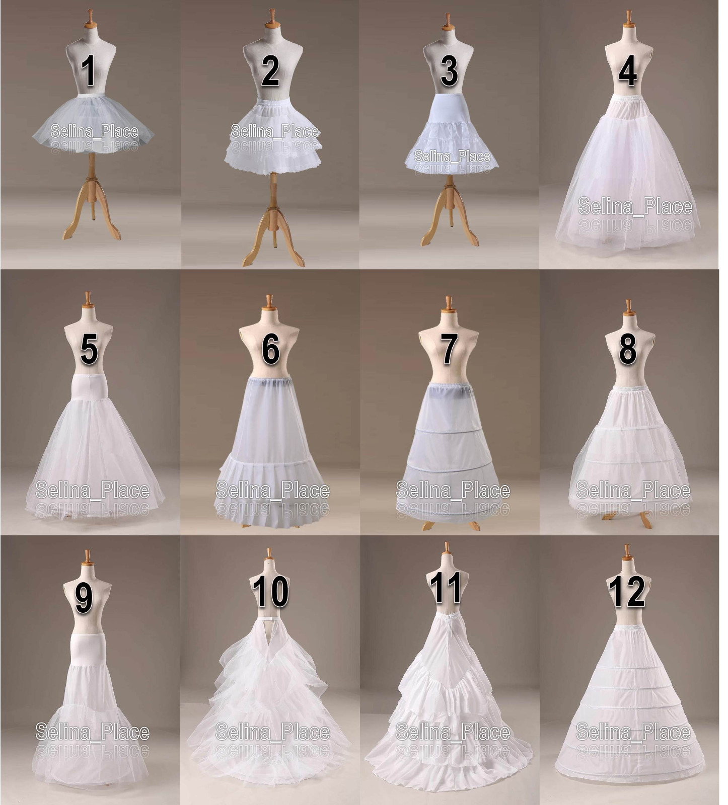 White A Line/Fishtail/Merimaid Hoop Hoopless Ball Gown Crinoline Petticoat  Slip