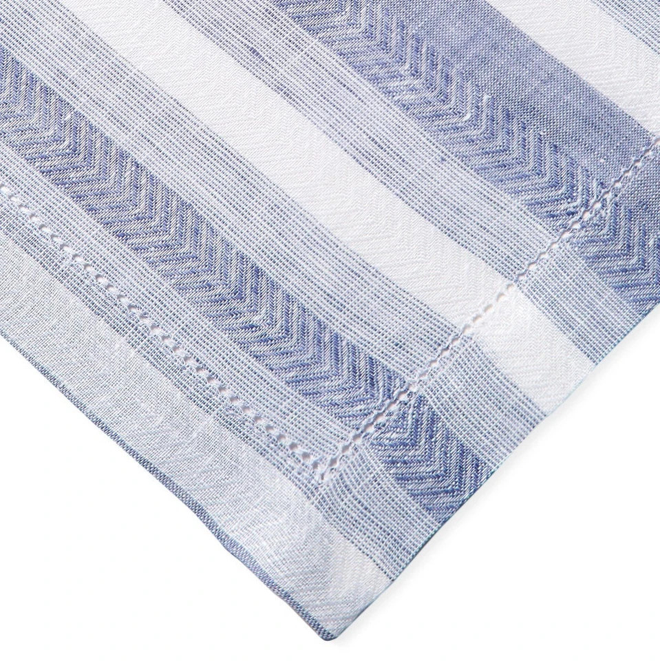 Sferra Ascot Dinner Napkins 6 PC. Herringbone Stripe Linen w/Hemstitch 20x20 New