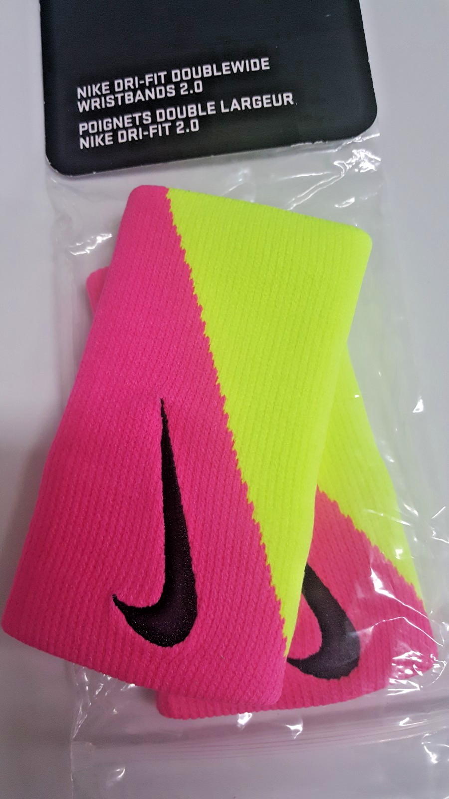Nike Tennis DW Wristbands Unisex Pink Yellow AC3784-684