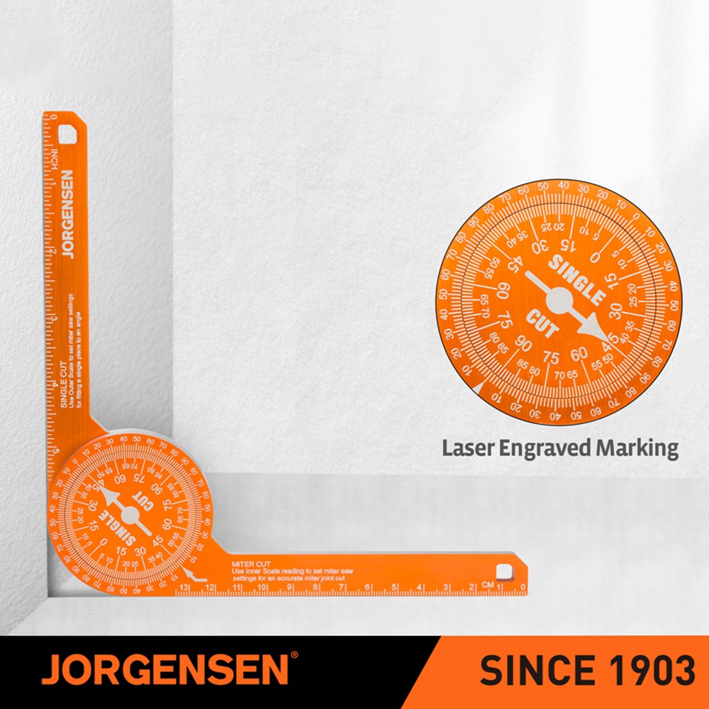 Jorgensen 7 Inch Miter Saw Protractor Aluminum Angle Finder Precision Scales USA