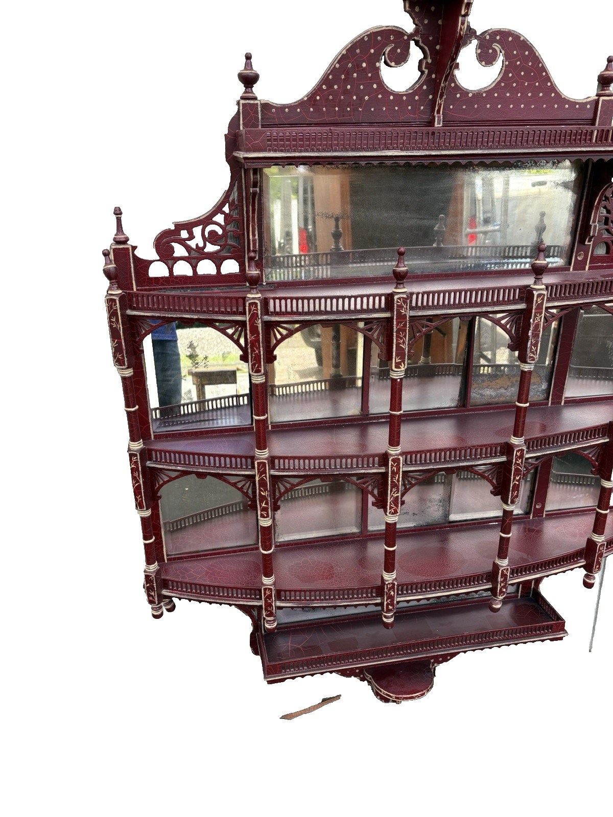 66842 Custom Hand Painted Victorian Whatnot Curio Wall Shelf