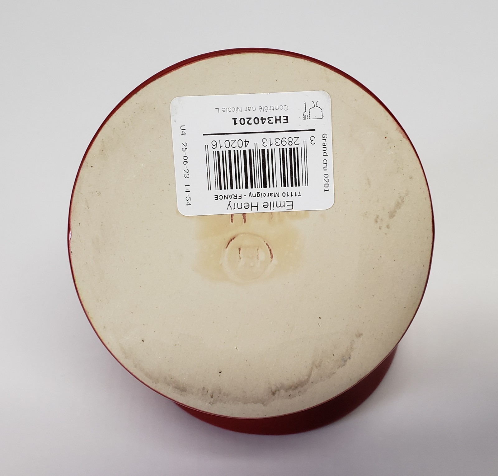 Emile Henry Burgundy/Red Salt Pig Pot Cellar Made in France