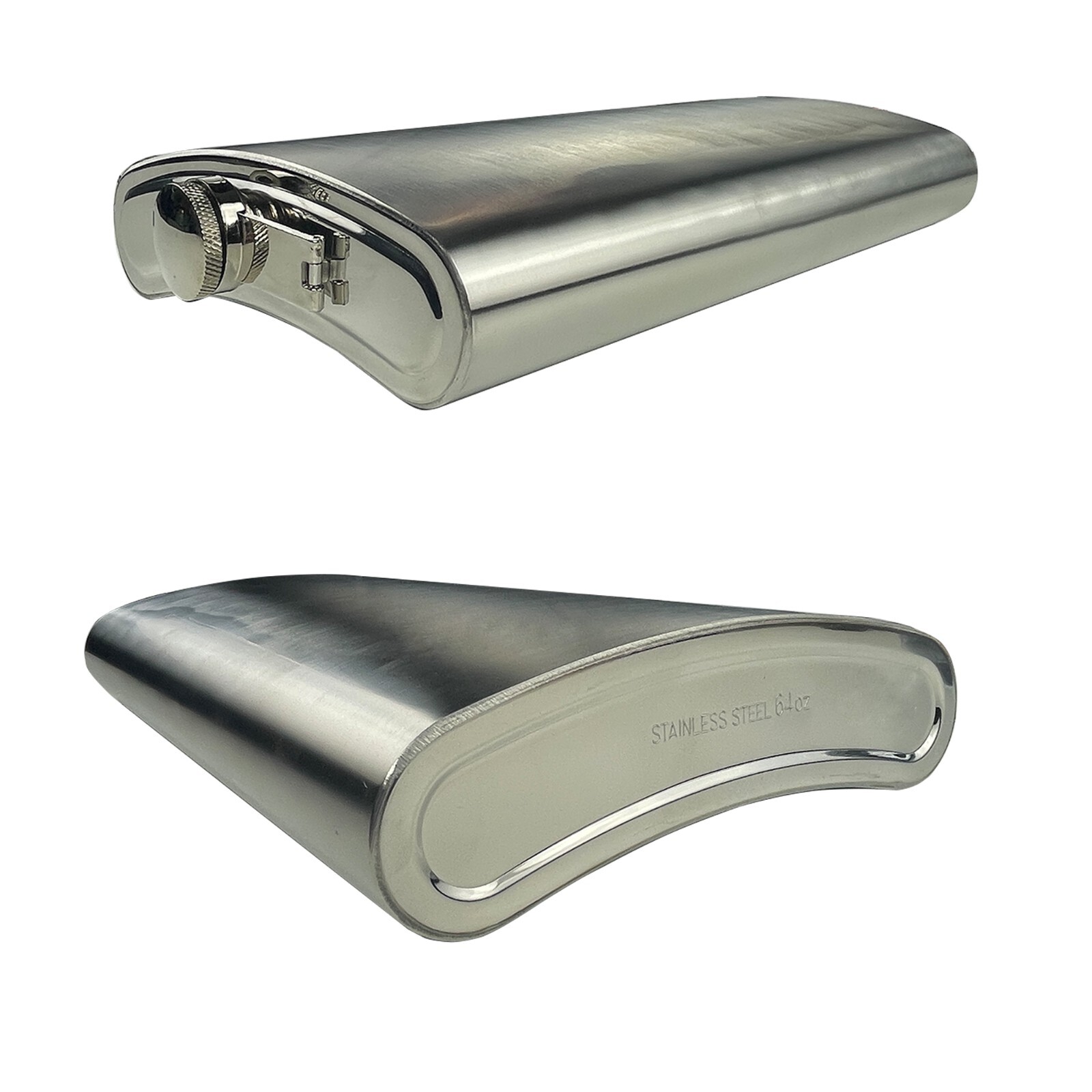 FLASK 64oz Stainless Steel XX Large Party Jumbo Liquor Irish Whiskey 1/2 Gallon