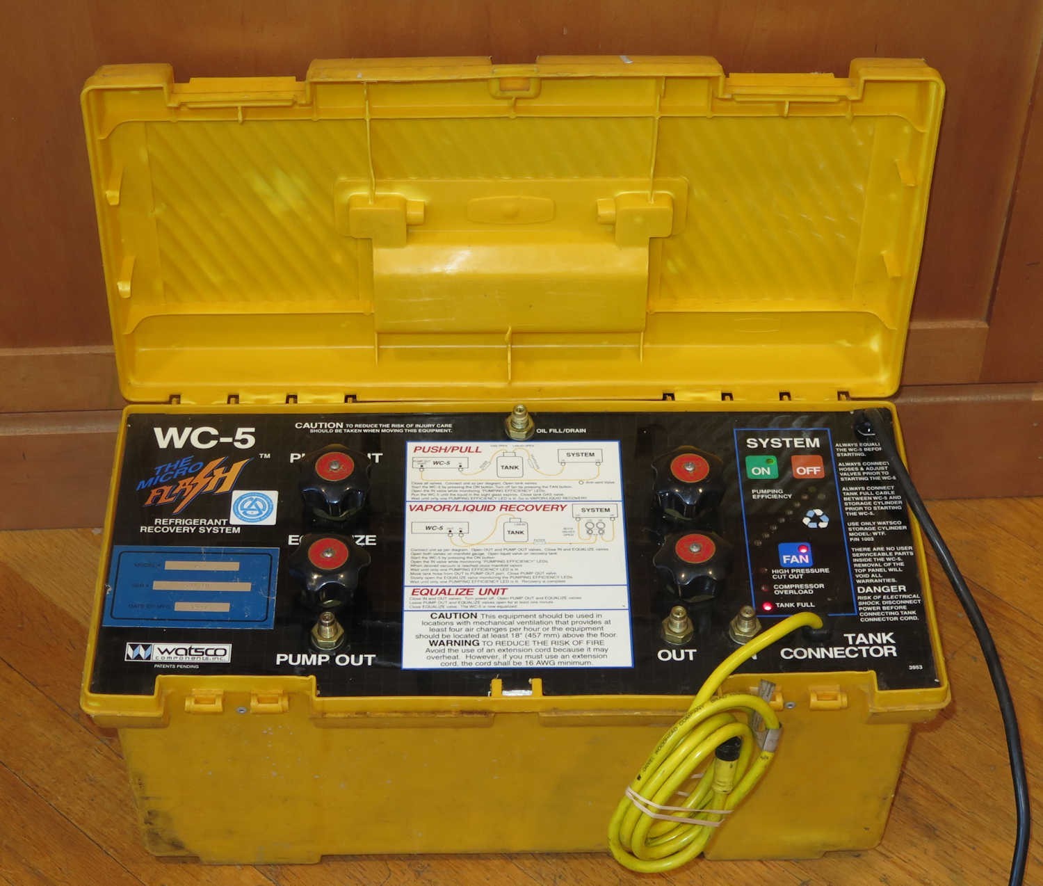 Watsco WC-5 Micro Flash Recovery Machine/System - Parts