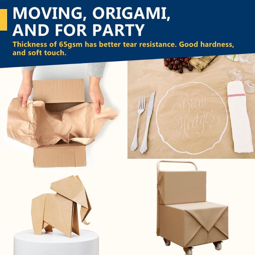 17.5" x 1200'' Brown Kraft Paper 50 lb Basis Thick Roll Packaging Shipping NEW**