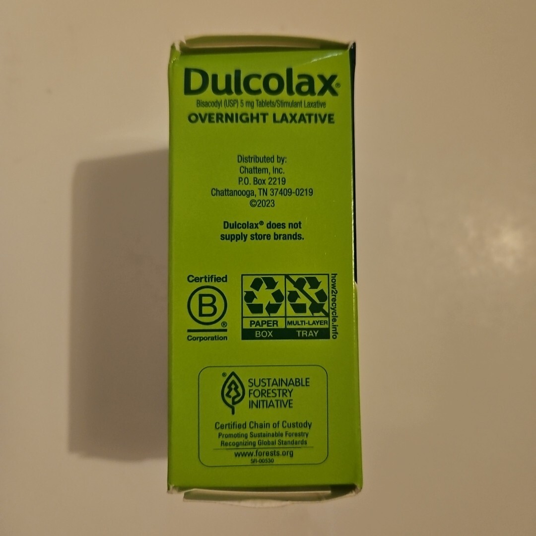 Dulcolax Laxative Tablets Reliable Overnight Relief 100 Ct Exp 2025+