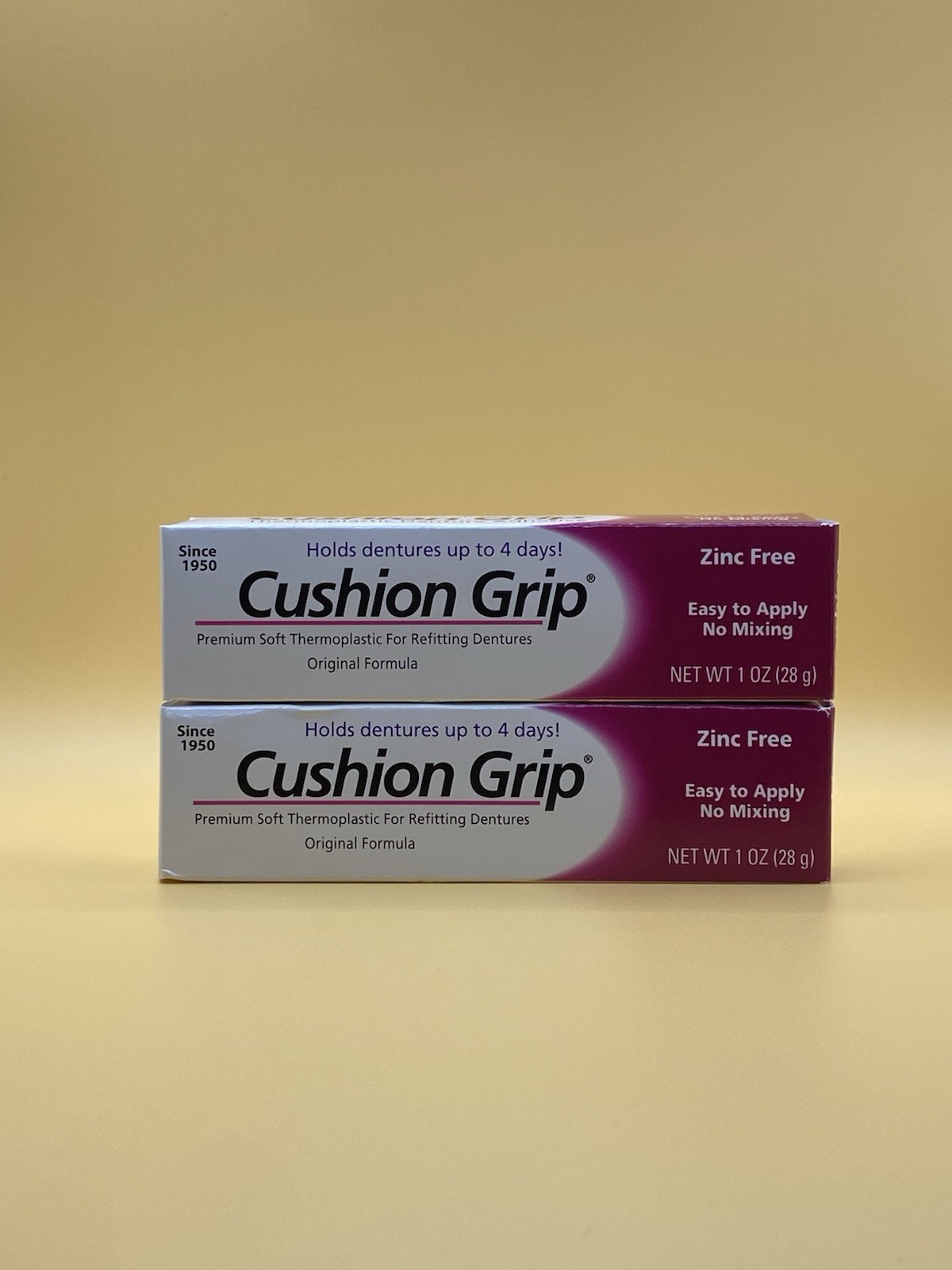 Cushion Grip Soft Thermoplastic Denture Adhesive 1 Oz Each ( Pack Of 2)