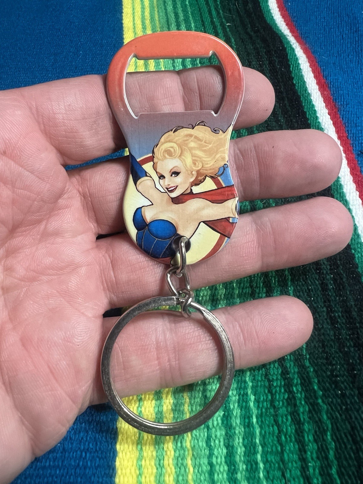 DC Comics Metal Bottle Opener Key Chain SUPERGIRL
