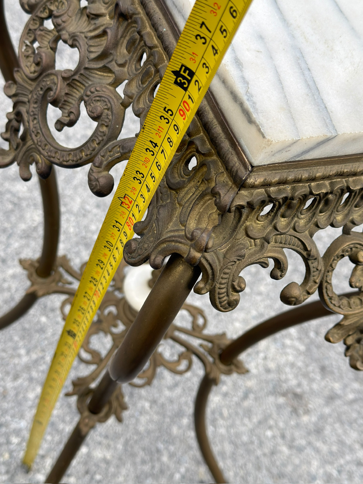 antique victorian bronze ornate marble top plant fern stand pedestal 1890