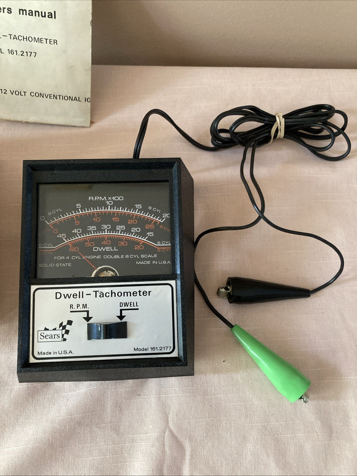 Sears Dwell Tachometer 161.2177 Diagnostic Tool 28-2177 USA W/Box & Man-Untested