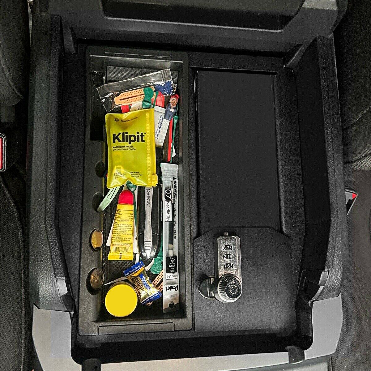 Center Console Safe GUN STORAGE Vault FOR 15-22 F-150 Raptors 17-22 F-250 F-350