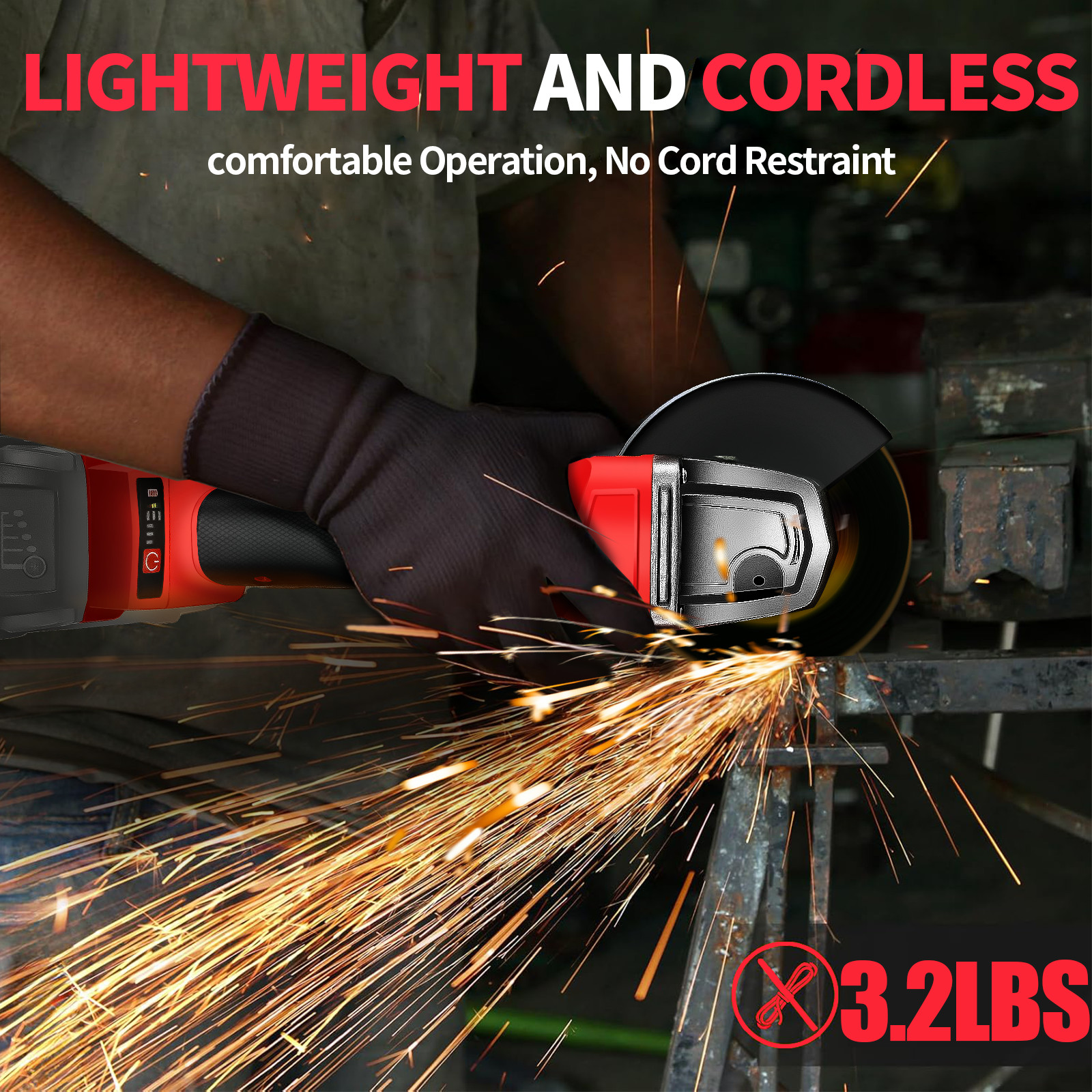 Cordless 4-1/2" to 5" Angle Grinder for Milwaukee M18 Battery Brushless 11000RPM