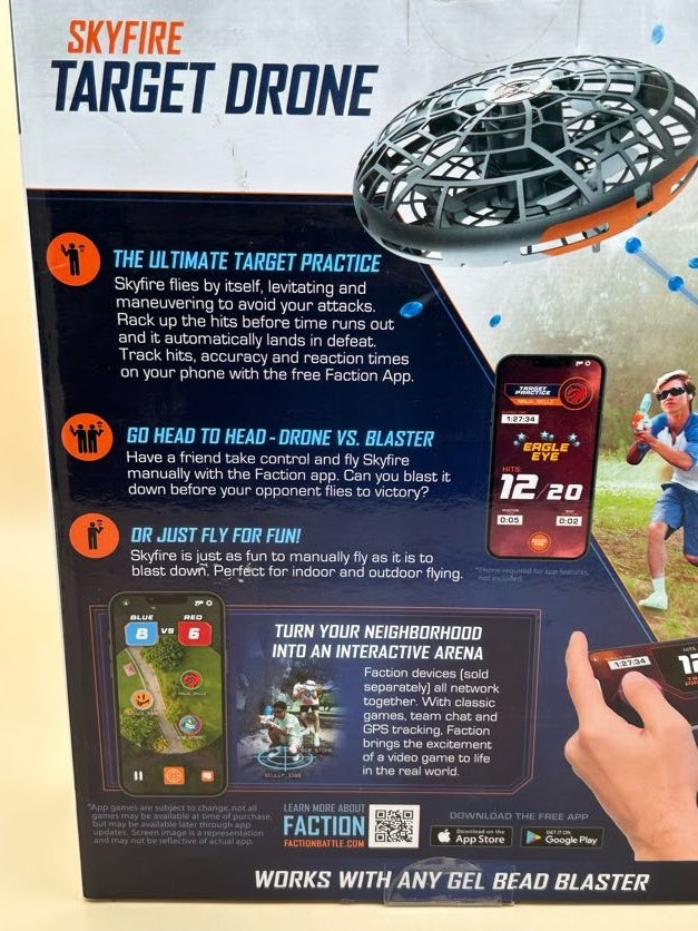 Faction Gel Battle System Skyfire Target Drone, Blast It Down! ~ Brand New