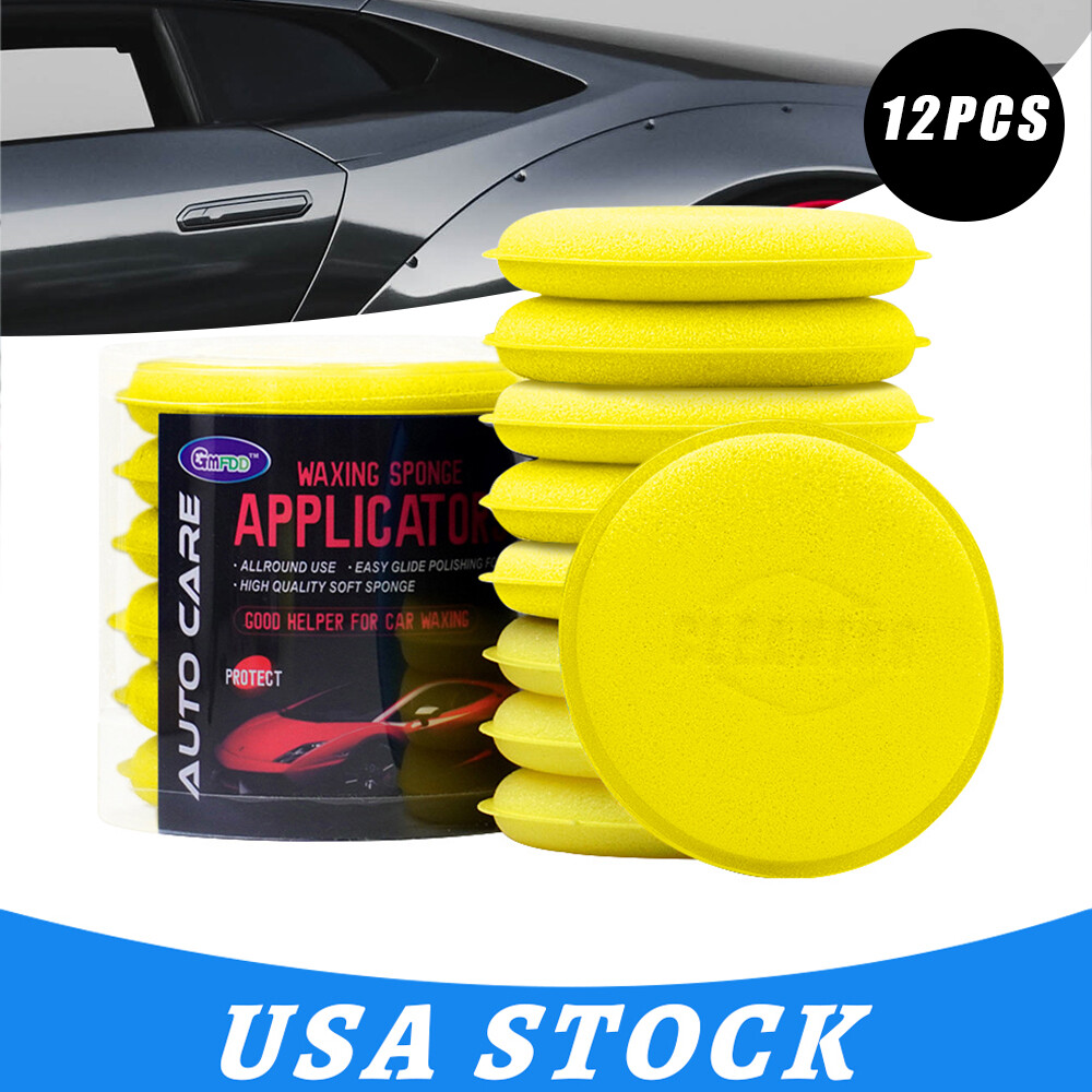 12PCS Car Wax Applicator Polish Foam Sponge Wax Cleaning Detailing Pads
