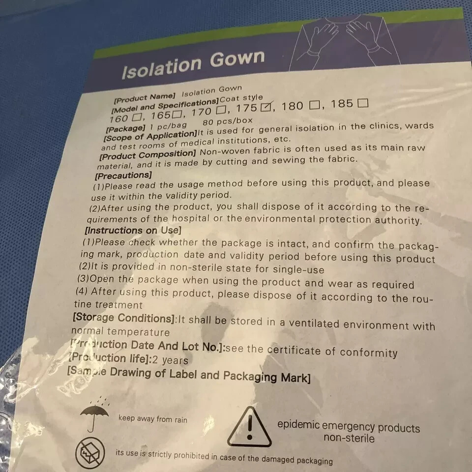 Disposable Medical Isolation Gowns AAMI Level 3 Individually Packed New 10/20/50